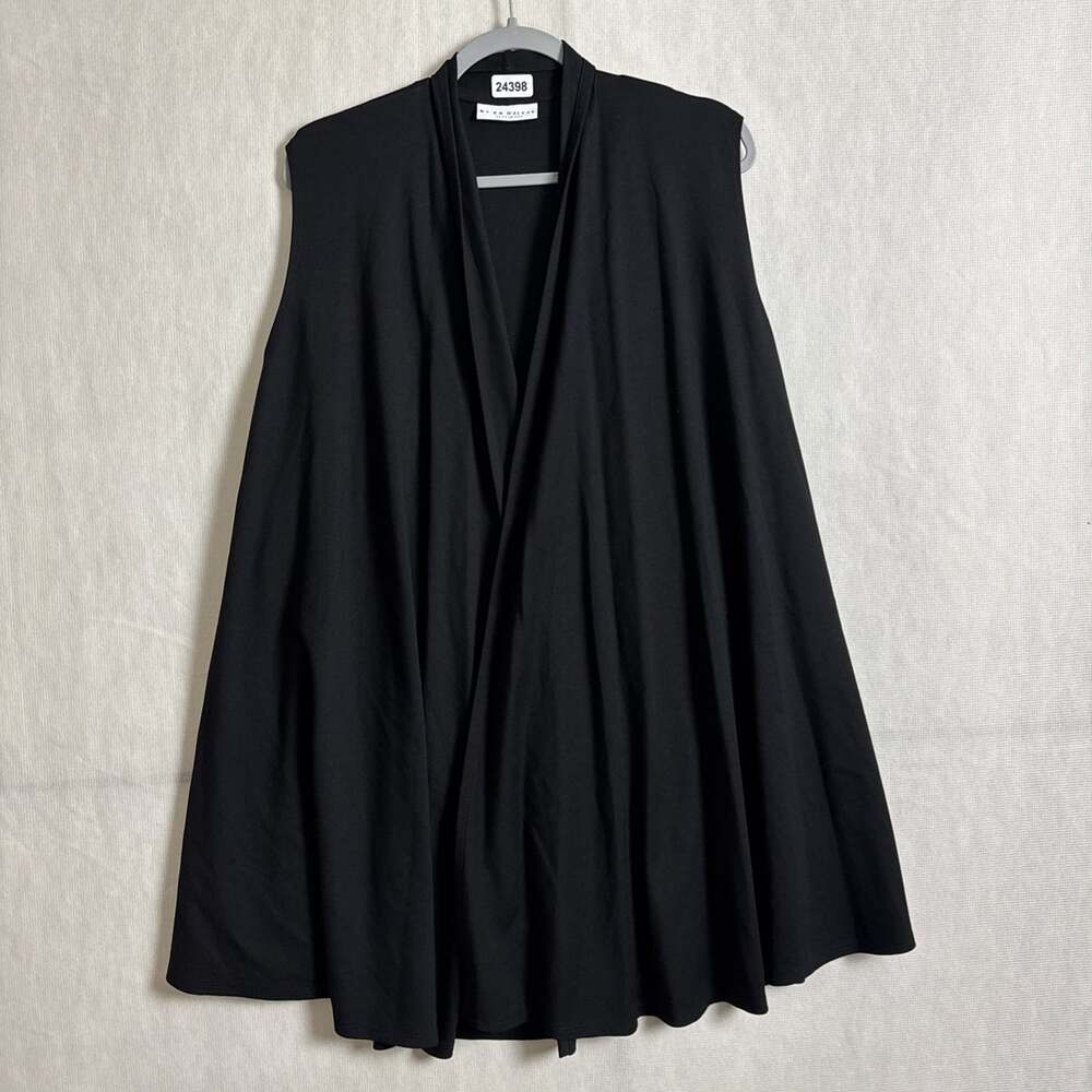 Bryn Walker Women's XS Black Modal Blend Sleeveless Long Stretch Cardigan